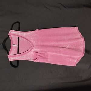 V- neck distressed pink tank, M